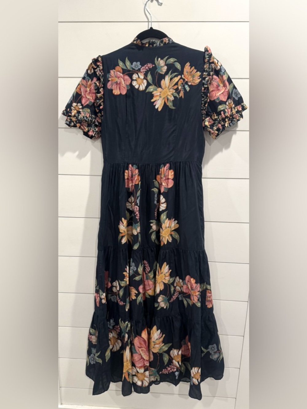 NWT Farm Rio navy blue short sleeve Maria floral maxi dress - Picture 11 of 11